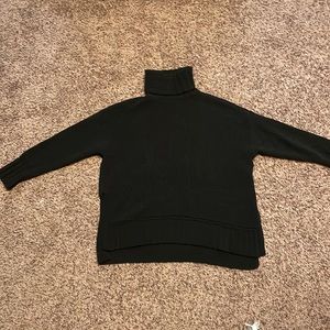 AERIE BLACK CHENILLE TURTLENECK SWEATER - MEDIUM